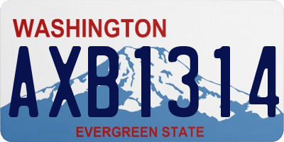 WA license plate AXB1314