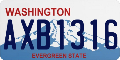 WA license plate AXB1316