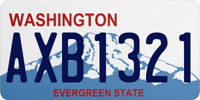 WA license plate AXB1321