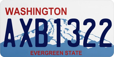 WA license plate AXB1322