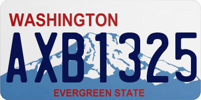 WA license plate AXB1325