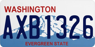 WA license plate AXB1326