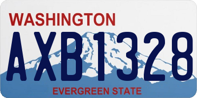 WA license plate AXB1328