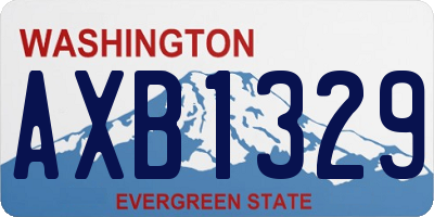 WA license plate AXB1329