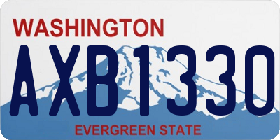WA license plate AXB1330