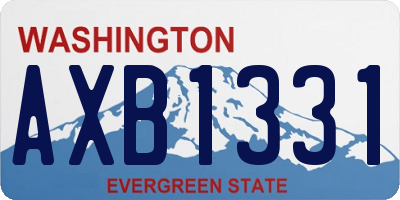 WA license plate AXB1331