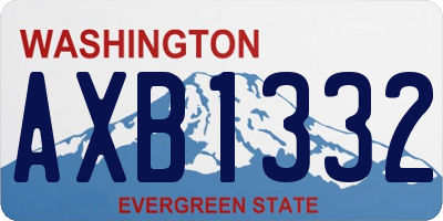 WA license plate AXB1332