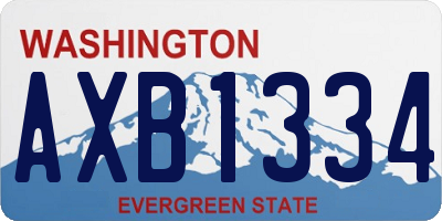WA license plate AXB1334