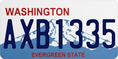 WA license plate AXB1335