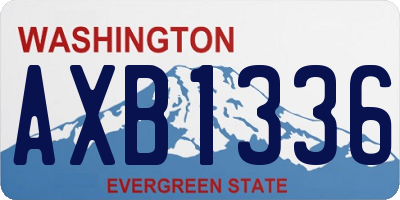 WA license plate AXB1336