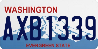 WA license plate AXB1339