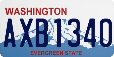 WA license plate AXB1340
