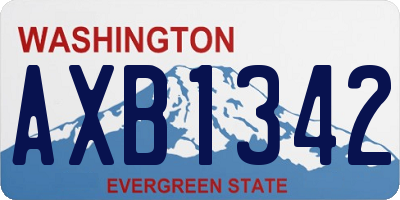 WA license plate AXB1342