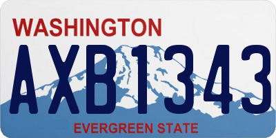 WA license plate AXB1343