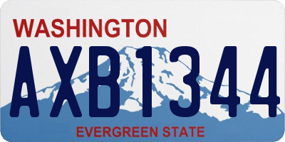 WA license plate AXB1344