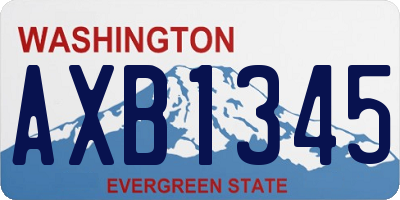 WA license plate AXB1345