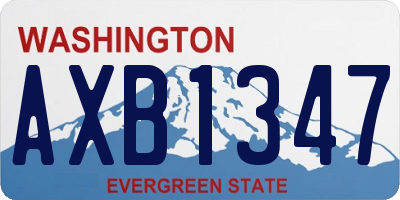 WA license plate AXB1347