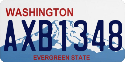 WA license plate AXB1348