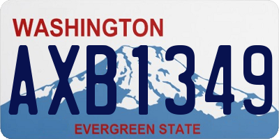 WA license plate AXB1349