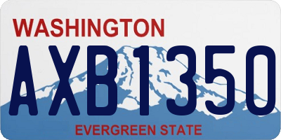 WA license plate AXB1350