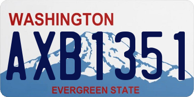 WA license plate AXB1351