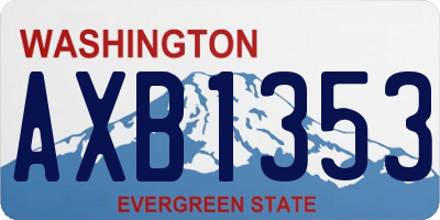 WA license plate AXB1353