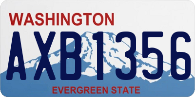 WA license plate AXB1356