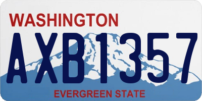 WA license plate AXB1357