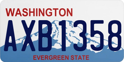 WA license plate AXB1358