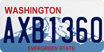 WA license plate AXB1360