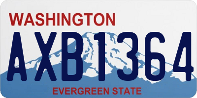WA license plate AXB1364