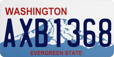 WA license plate AXB1368