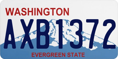 WA license plate AXB1372