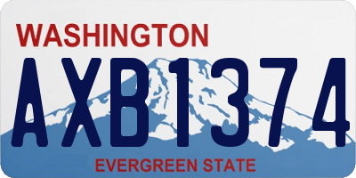 WA license plate AXB1374
