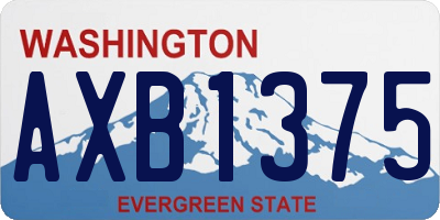 WA license plate AXB1375