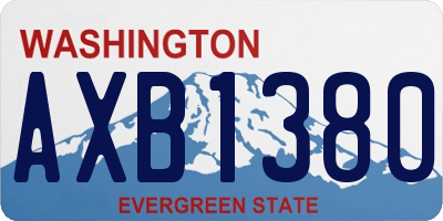 WA license plate AXB1380