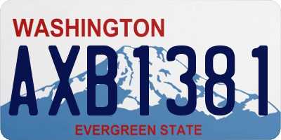 WA license plate AXB1381