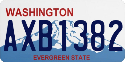 WA license plate AXB1382