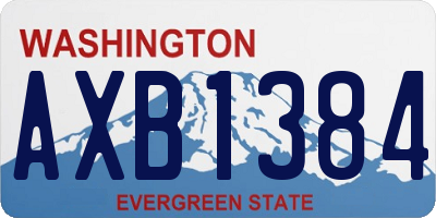 WA license plate AXB1384
