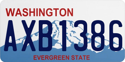 WA license plate AXB1386