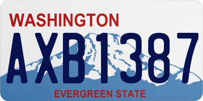 WA license plate AXB1387