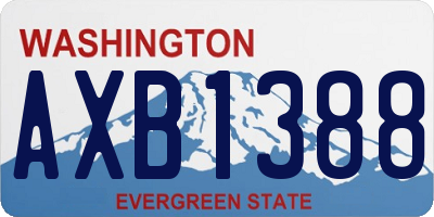 WA license plate AXB1388