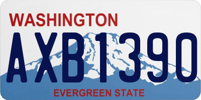 WA license plate AXB1390