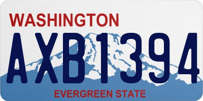 WA license plate AXB1394