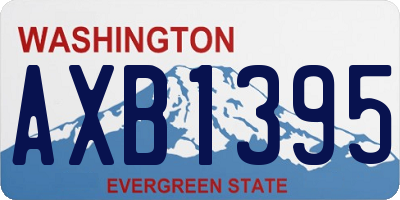 WA license plate AXB1395