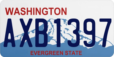 WA license plate AXB1397
