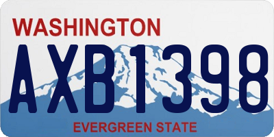 WA license plate AXB1398