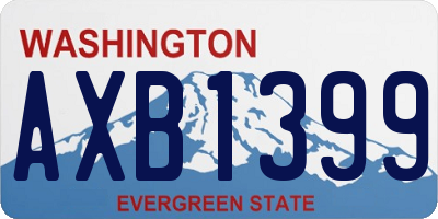WA license plate AXB1399