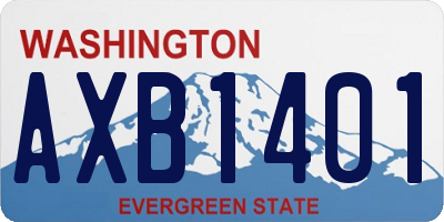 WA license plate AXB1401