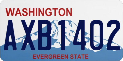 WA license plate AXB1402